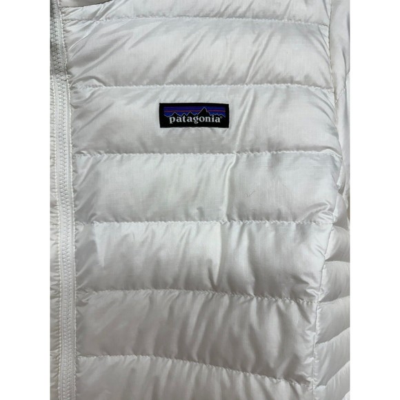 Patagonia Down Sweater Hoody Jacket Birch White Women’s Size XL - Picture 8 of 11